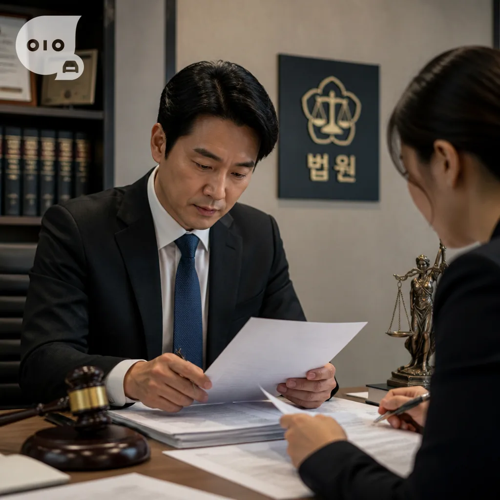 즉결심판 관련 서류를 검토하는 모습
